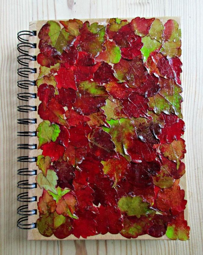 decoupage with fall leaves