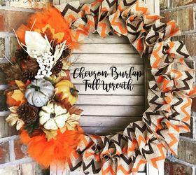 chevron burlap fall wreath