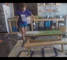 how to paint a fun pattern on a diy picnic table