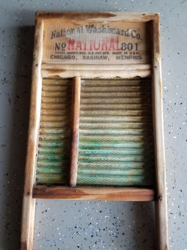 what can i use to take greenish blue stains off this old washboard