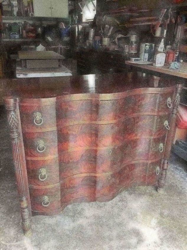 mahogany serpentine dresser upcycle