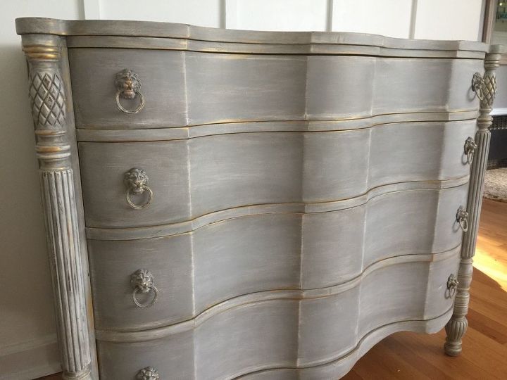 mahogany serpentine dresser upcycle