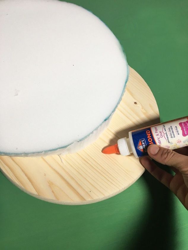 3 cool diy step by step stools you ll want in your home, Step 4 Glue the foam to the round