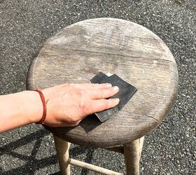 3 cool diy step by step stools you ll want in your home, Step 1 Sand the top of your wooden stool