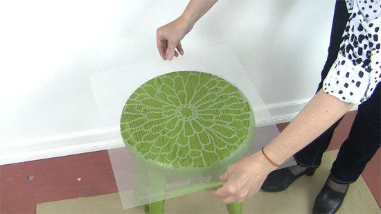 3 cool diy step by step stools you ll want in your home, Step 5 Center your stencil