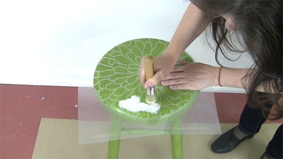 3 cool diy step by step stools you ll want in your home, Step 6 Start painting in a circular motion