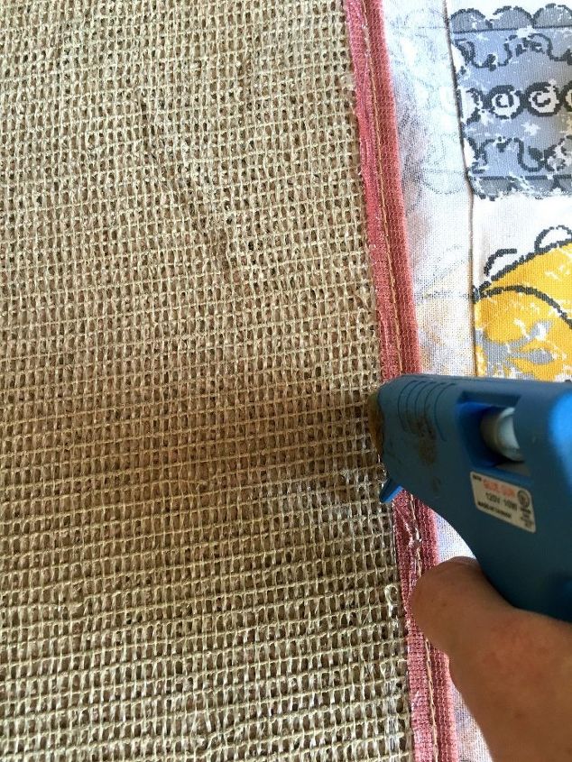 s 3 quick and easy rug ideas to brighten up your space, Step 6 Secure with hot glue