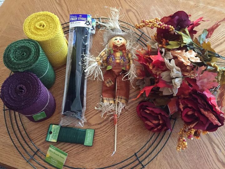 burlap fall autumn halloween wreath