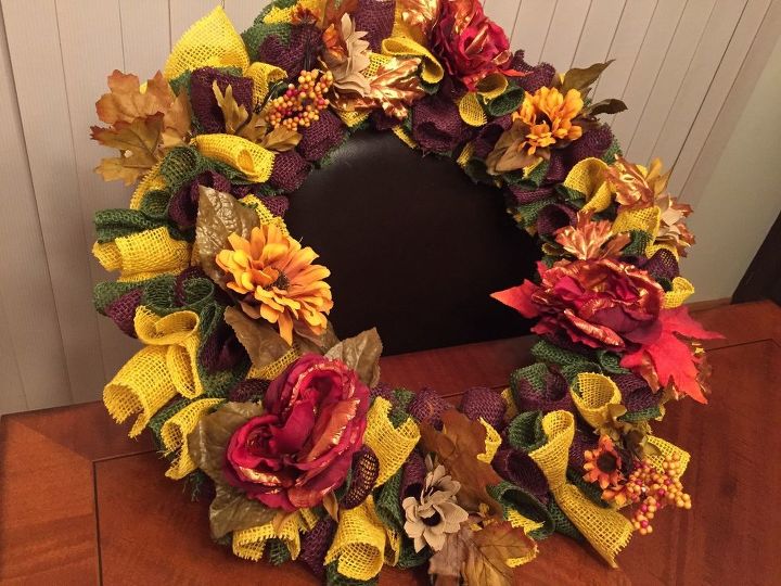 burlap fall autumn halloween wreath