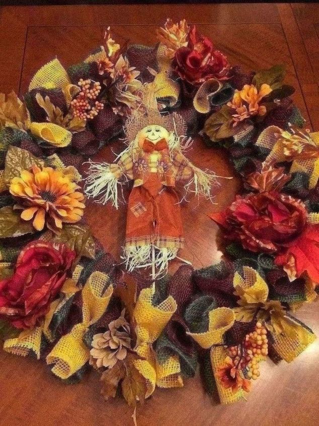 burlap fall autumn halloween wreath