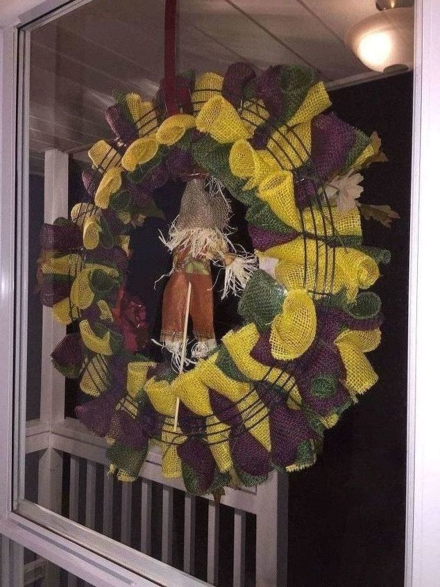 burlap fall autumn halloween wreath