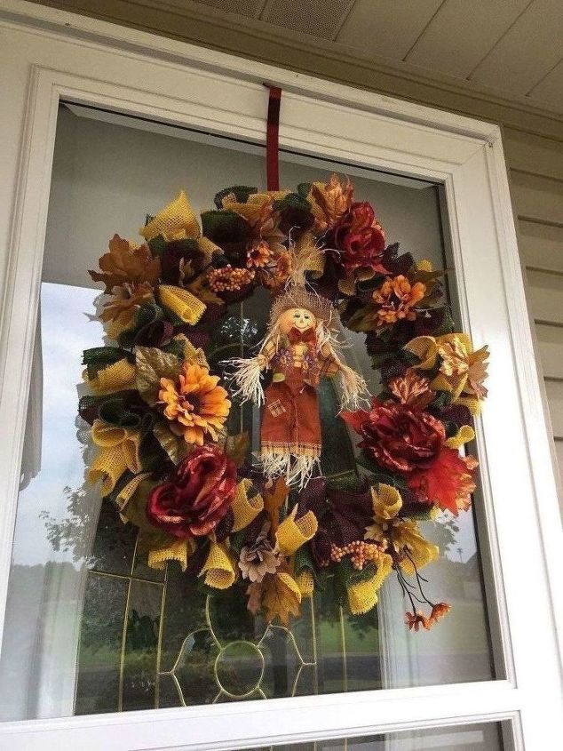burlap fall autumn halloween wreath