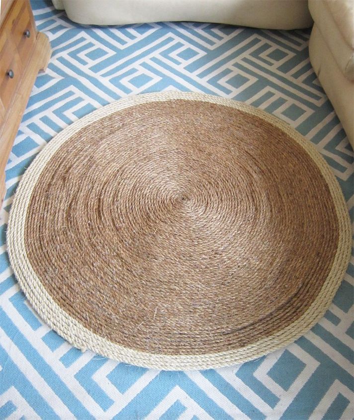 s 10 quick and easy rug ideas to brighten up your space, All you need is glue and jute