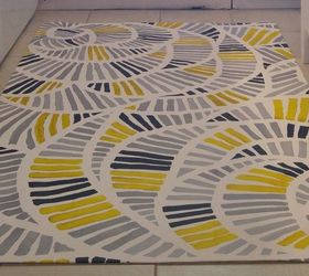 s 10 quick and easy rug ideas to brighten up your space, Painted Kitchen Floor Cloth