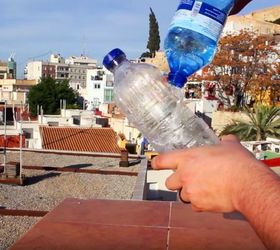 making a vertical wall from plastic bottles