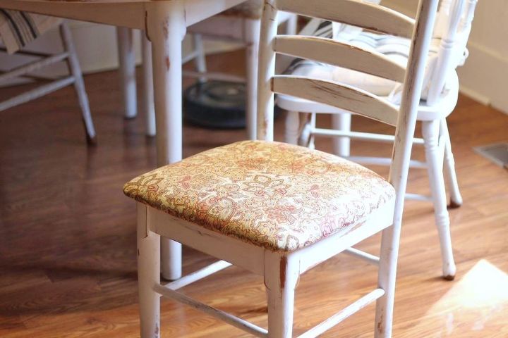 reupholstered dining chairs in 15 minutes, BEFORE
