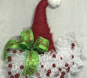 diy repurposed witch hat to a santa hat