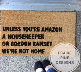 diy custom doormat, Created with a paper stencil and sharpie