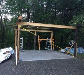 building our post and beam off grid outdoor kitchen