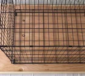 dog crate turned storage chest