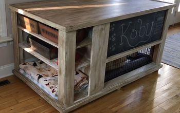 Dog Crate Turned Storage Chest
