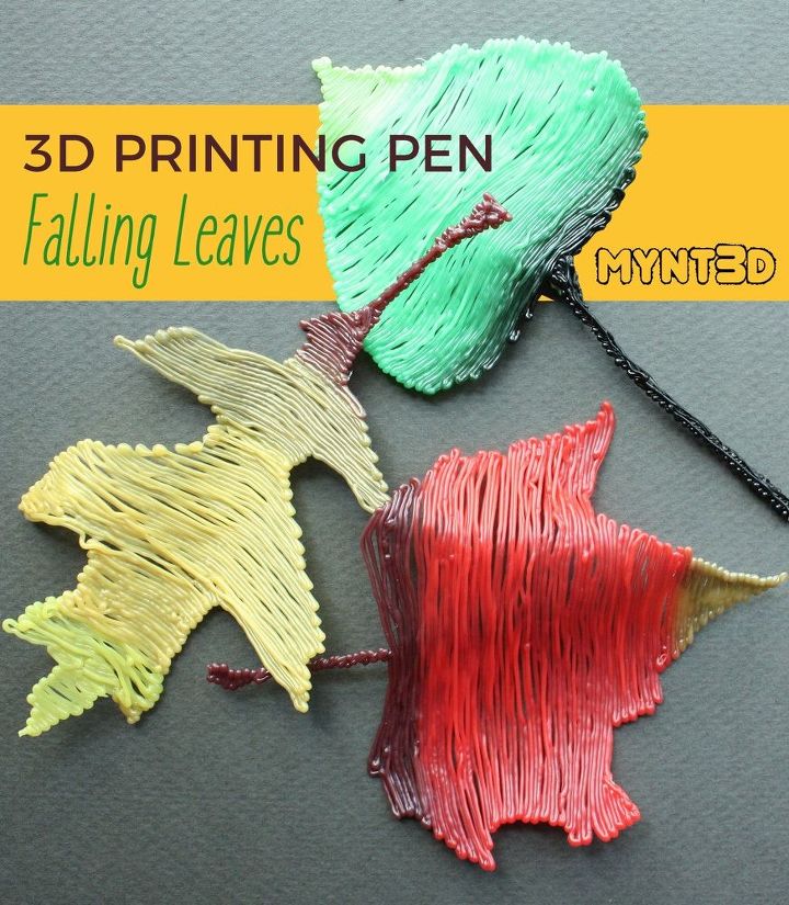 folhas de outono feitas com caneta de impresso 3d