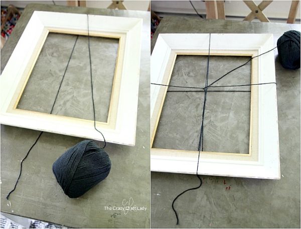 how to make a spider web picture frame