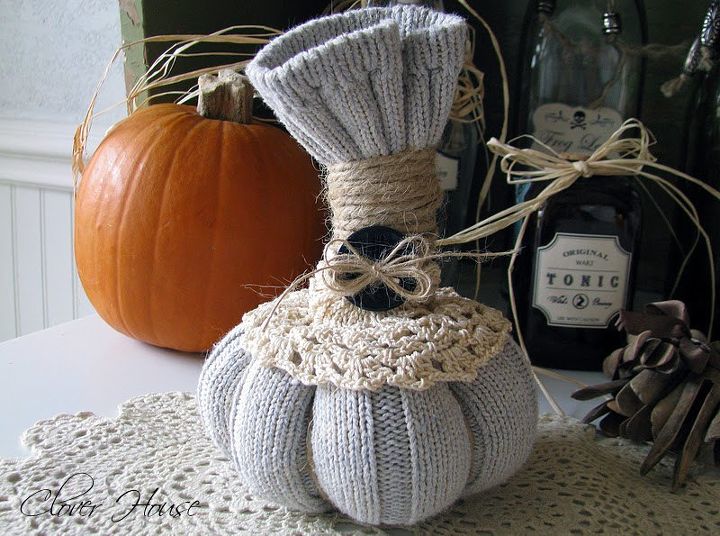 sweater pumpkins for fall decorating