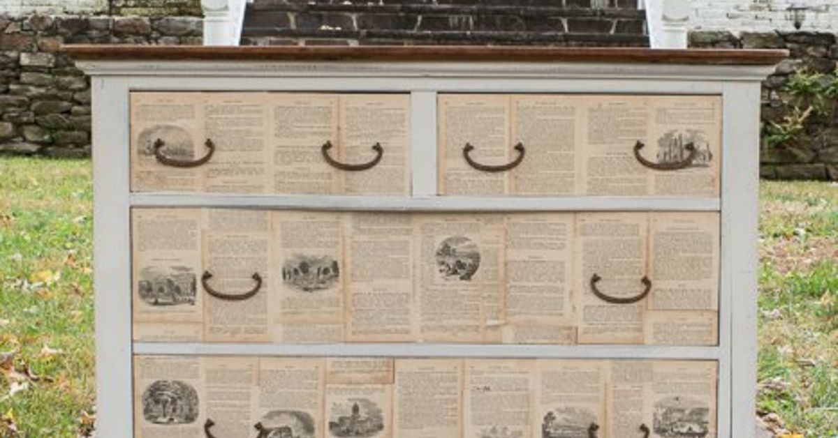 How To Make A Book Page Decoupage Dresser Hometalk