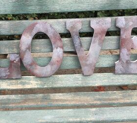 wooden faux metal letters