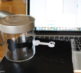 diy dog treat container upcycle project