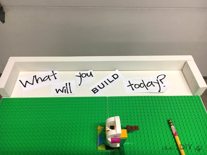 turn an old tv table into a fun place for legos