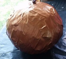 diy metallic paper mach pumpkins