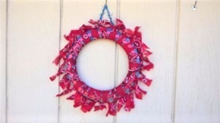 denim and bandanna wreath