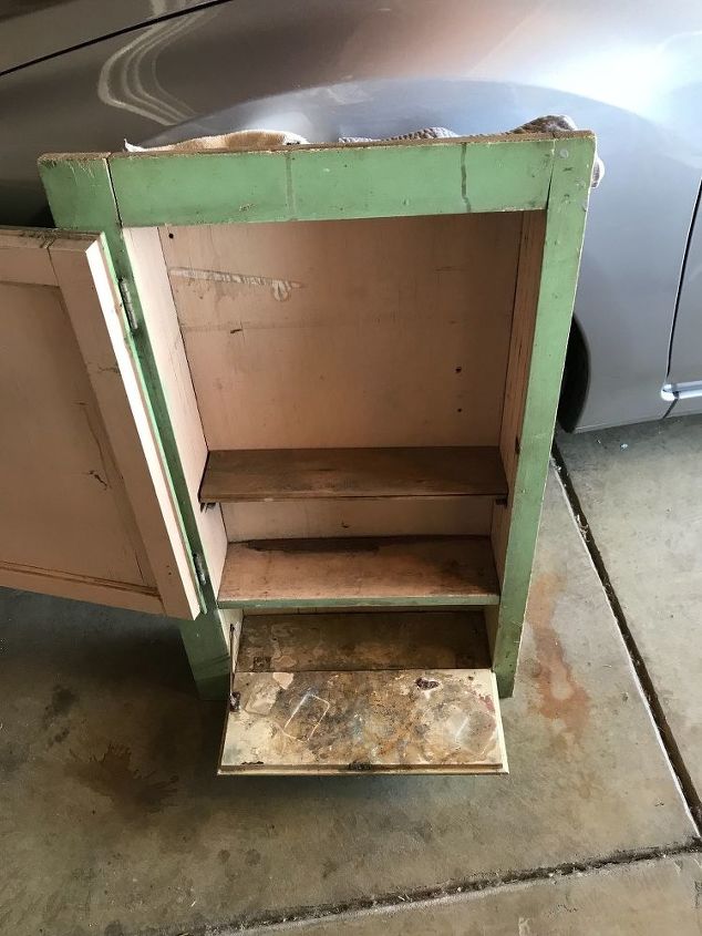 q what can i do with this old bath cabinet