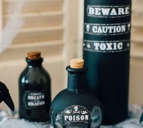 diy spooky halloween poison bottles