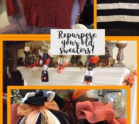 repurpose your old sweaters into fall harvest decorations, 2 sweaters repoursed into harvest decorations