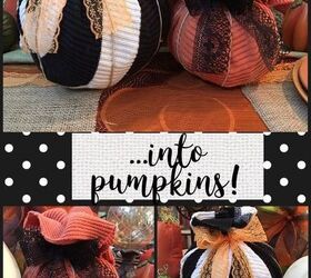 repurpose your old sweaters into fall harvest decorations, Finished 2 Pumpkins Med Sml