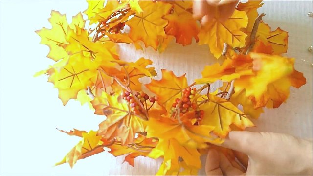 decorao de outono diy lustre de folha de prola