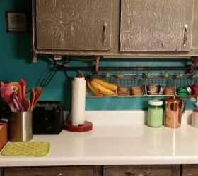 Hanging Copper Baskets in the Kitchen