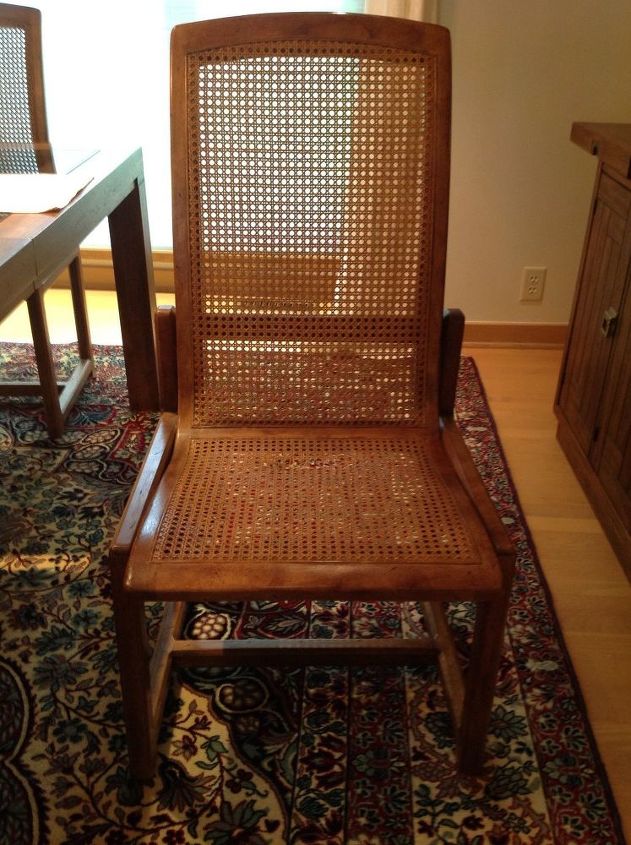 q how should i upholster these cane chairs where the seat cane is broken