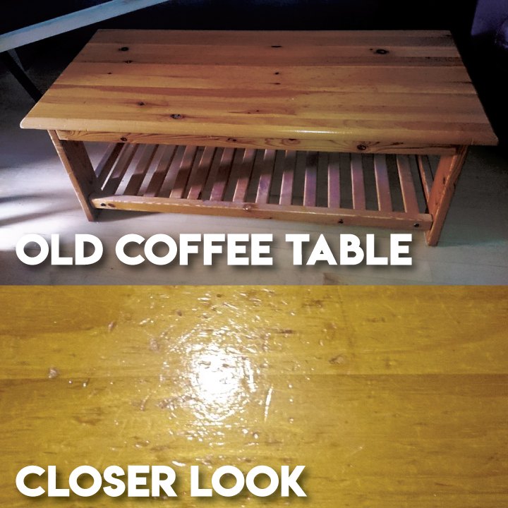 turning old coffee table into memory