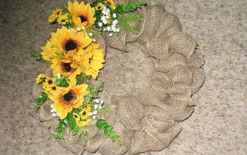 Burlap Wreath With Fall Flowers