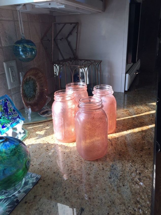 pounced rose gold glitter jars, Drying