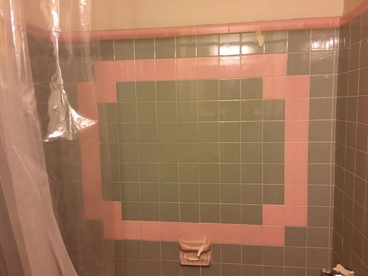q how can i cover my ugly pink bathroom tile