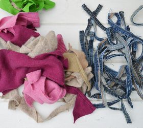 gorgeous unique wreath made from recycled scraps