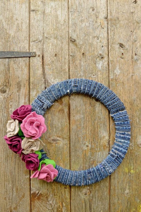 gorgeous unique wreath made from recycled scraps