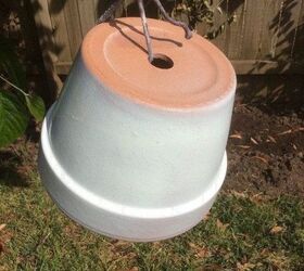 diy garden mushroom made with terracotta pots and drain plates