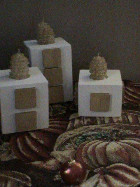 big wood block candle holders stands made from scrap wood