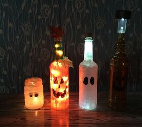 repurpose jars bottles for halloween fun